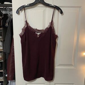 H&M Deep Red Lace Cami Top